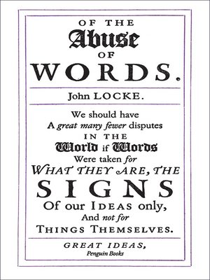 cover image of Of the Abuse of Words